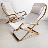 Set of 2 Italian deck chairs 1960s