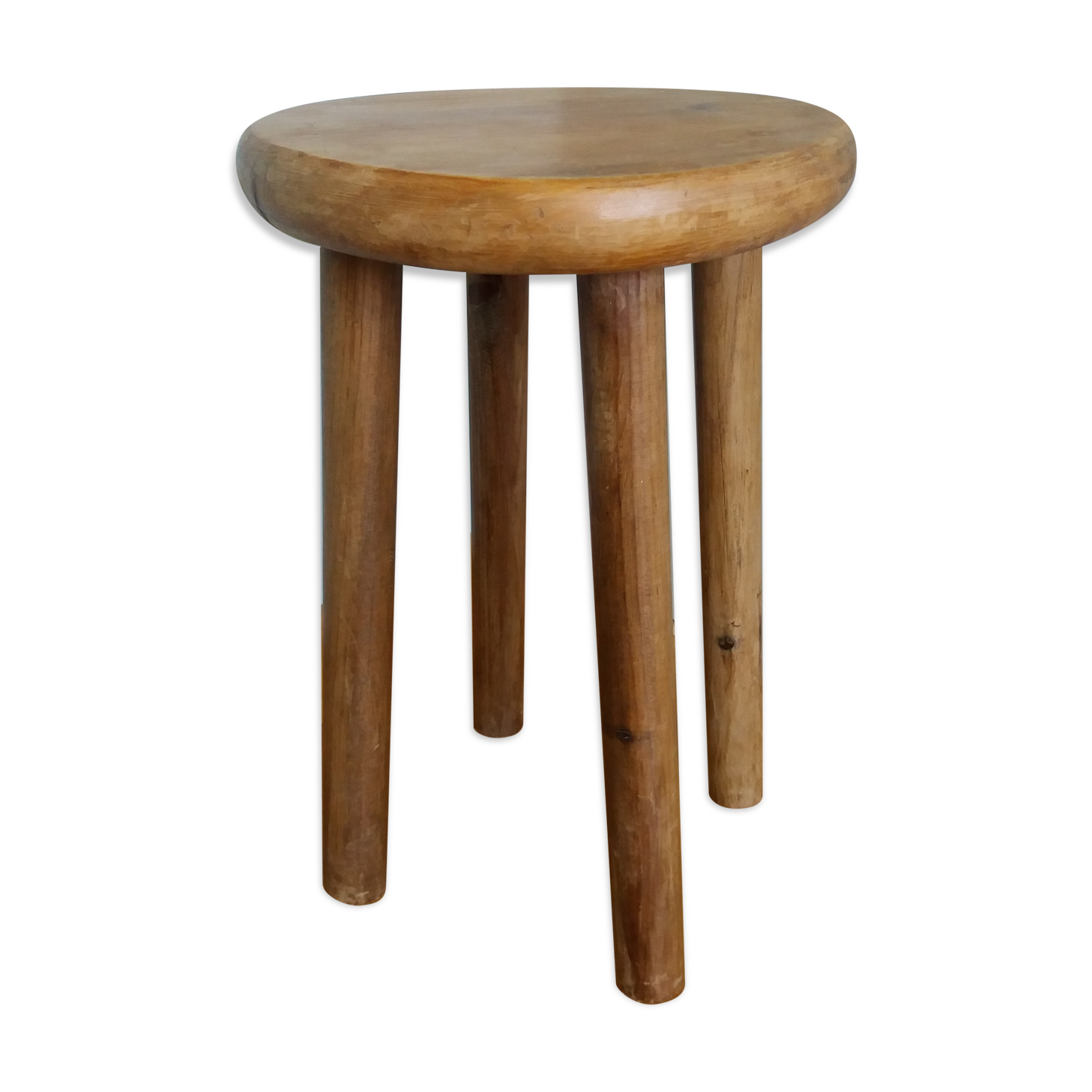 Round solid wood stool at 4 feet