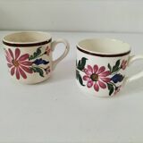 Duo de tasses anciennes Saint-Amand – Décor floral 4146 (années 1930–50)