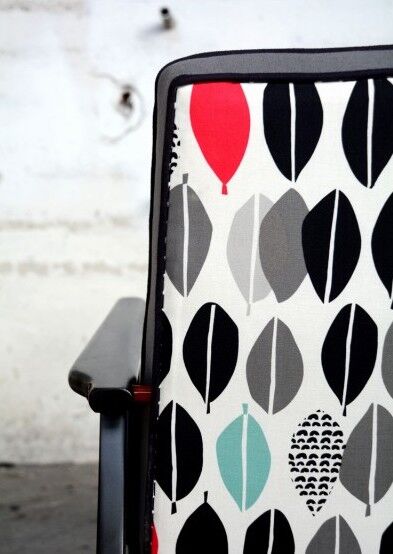 "Leaves" grey 60s vintage armchair
