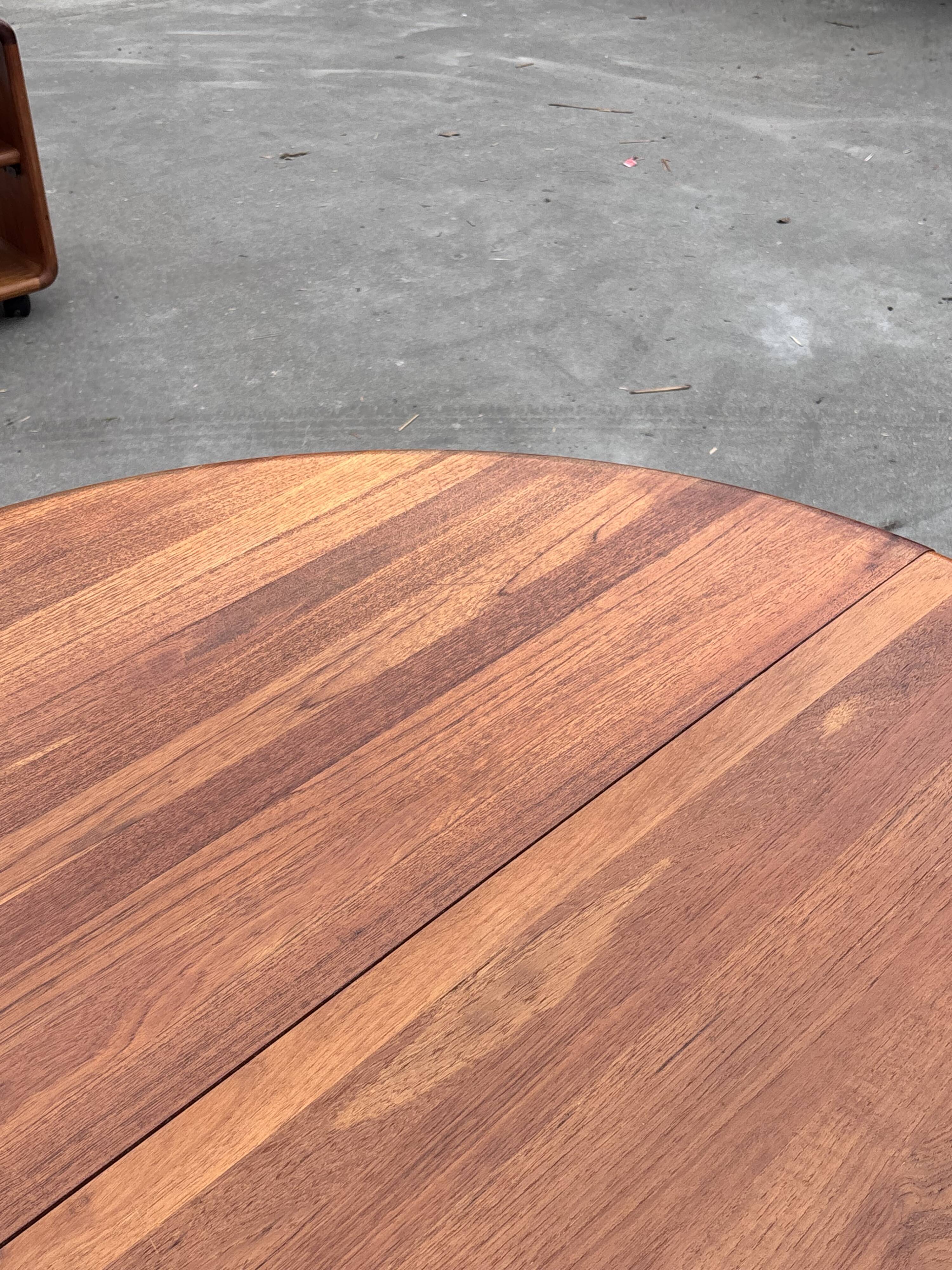 Vintage Teak Glostrup Dining Table Extendable Oval 1970s