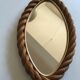 Miroir en corde annés 60 - 21x41cm