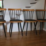 4 Baumann 740G chairs light beech black skai
