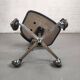Chaise de bureau industrielle vintage à roulette skaï noir et chrome