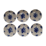 Assiettes anciennes VB Fleurs bleues