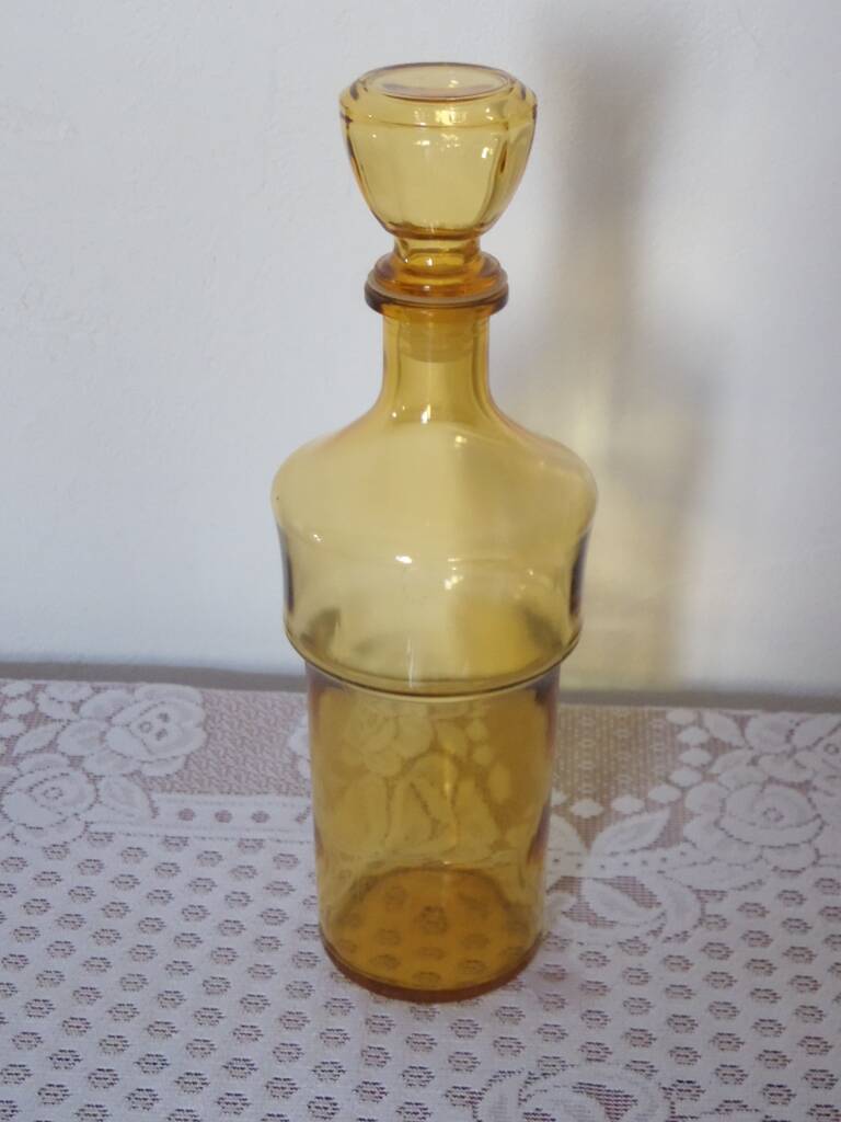 Yellow transparent glass carafe