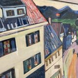 Tableau abstrait d'après Kandinsky Signé Rhode Dacige 1958