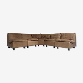Knoll international 5pc modulair leather sofa