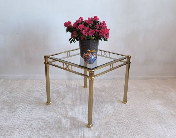 Belle table basse dorée carrée Orsenigo Italy collection ‘Art Déco’