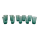 10 green Lesieur glasses – 1960s-1970s