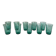 10 green Lesieur glasses – 1960s-1970s
