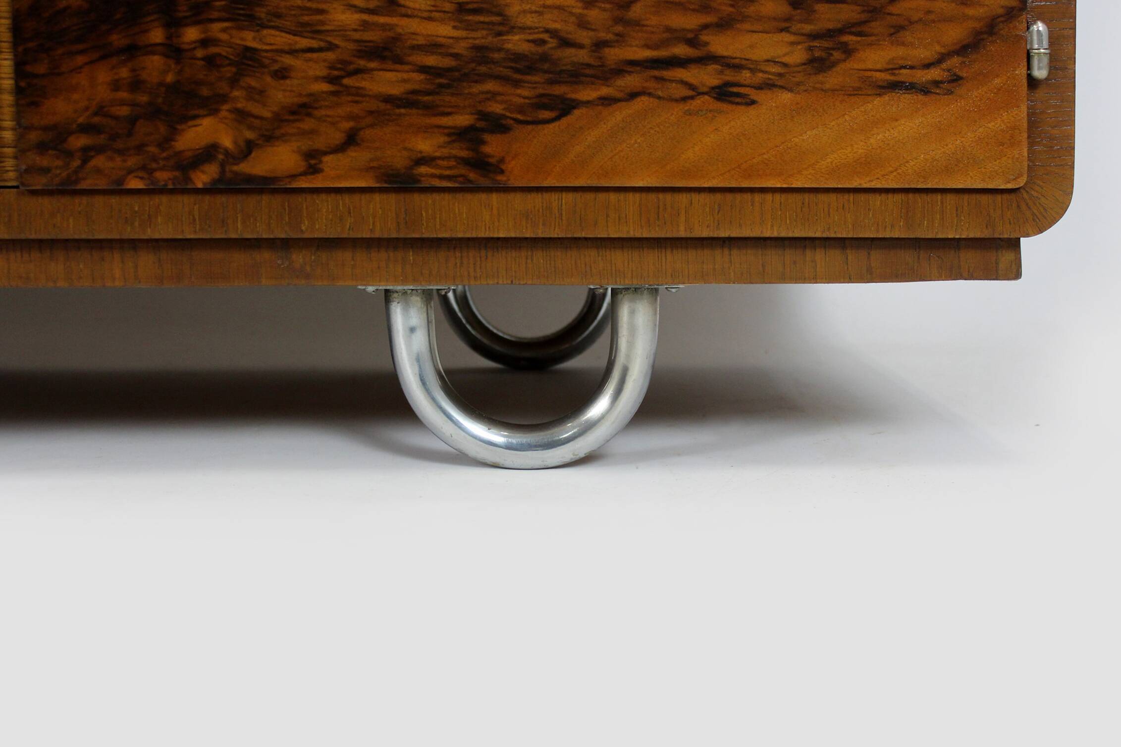 Restored Bauhaus Tubular Steel Cabinet with Secretary by R. Slezak, 1930s