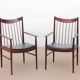 Pair of armchairs, side table, Danish in rosewood, Arne Vodder 1960.
