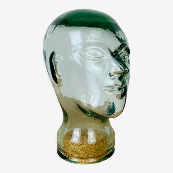 Cast glass head cabinet of curiosities