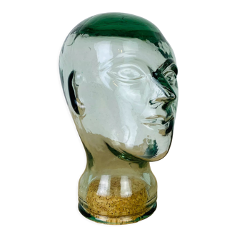 Cast glass head cabinet of curiosities