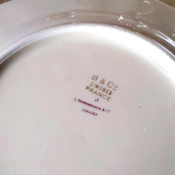Assiettes à dessert en porcelaine de Limoges vintage Bernardaud