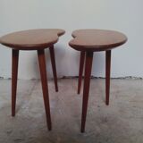 Pair of teak tripod selettes