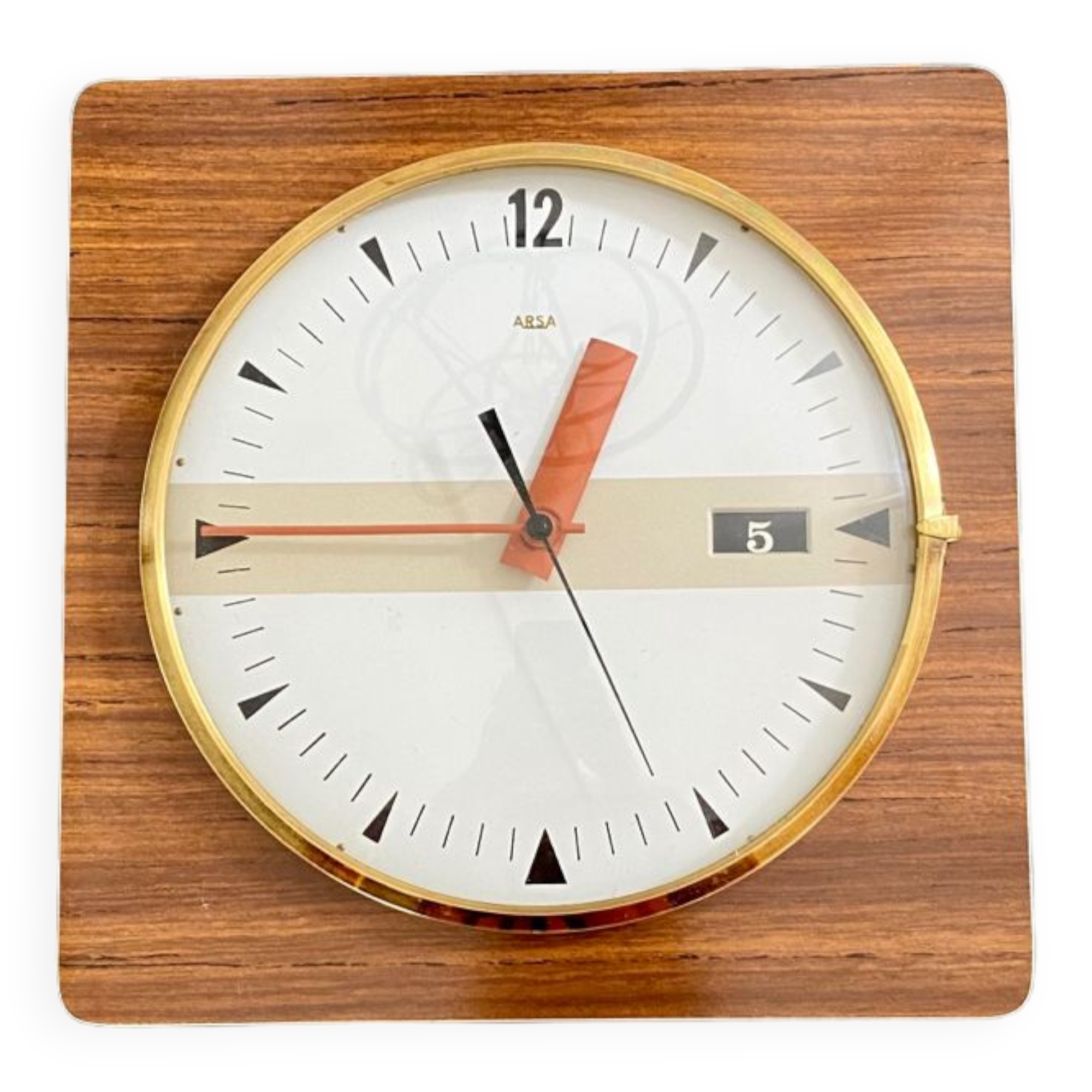 Arsa Formica wall clock, vintage pendulum from the 60s.