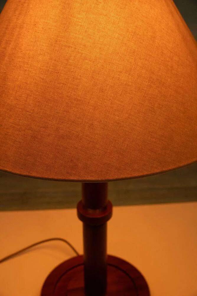 Vintage wooden table lamp from the 1960s.