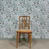 Art Nouveau chair in wood and canework