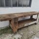Old carpenter's workbench 2m40 in beech