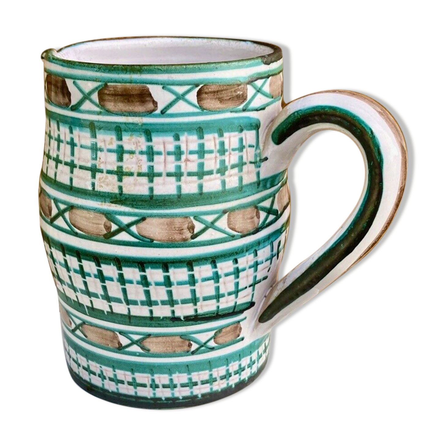 Ceramic pitcher Vallauris Signed RP Robert Picault H +-16 cm