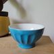 Opaque blue porcelain bowl