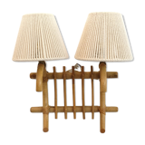 Sconce to 2 rattan fires, 1960/1970