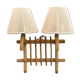 Sconce to 2 rattan fires, 1960/1970