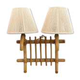 Sconce to 2 rattan fires, 1960/1970