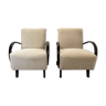 Ensemble de 2 fauteuils modèle H-237 dessinés par Jindrich Halabala