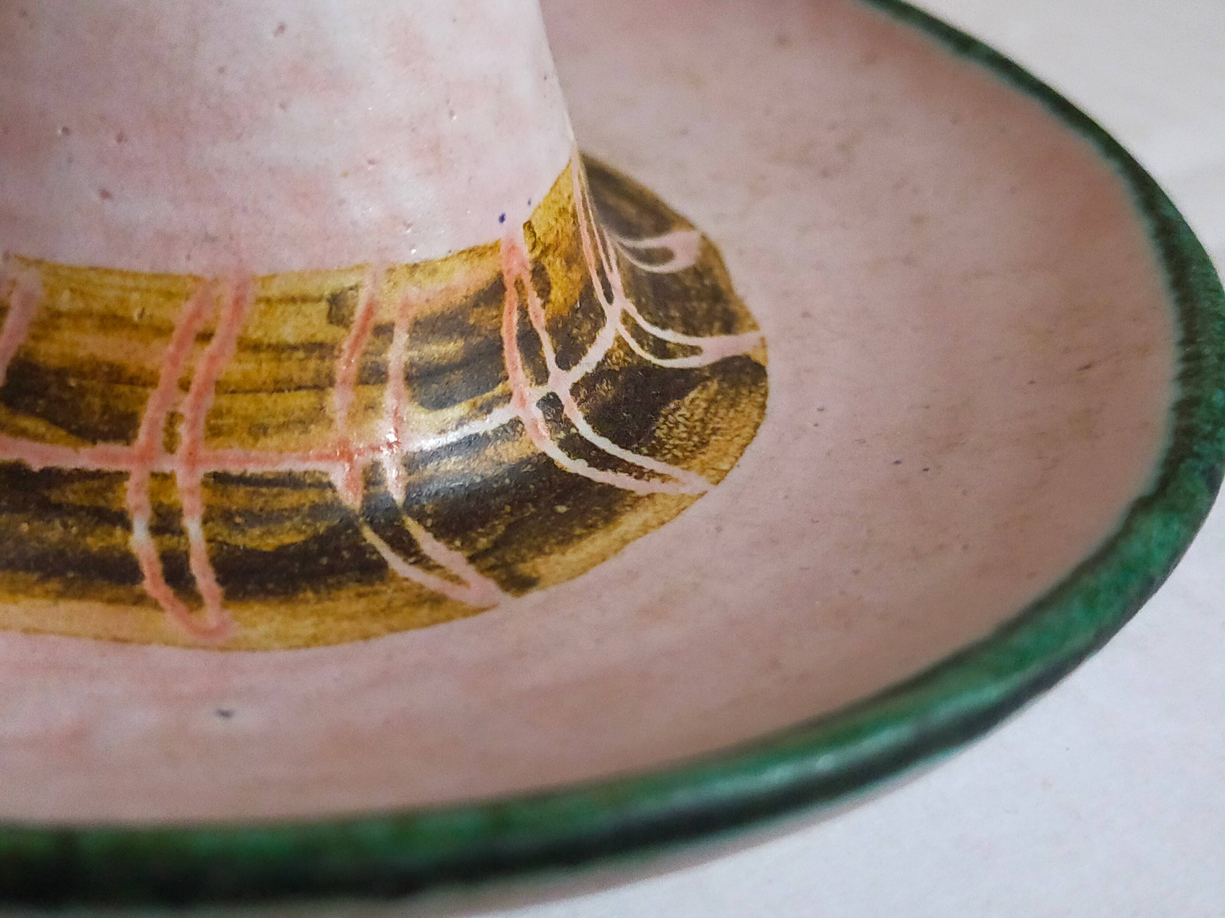 Duo of 50s ceramic hand candle holders