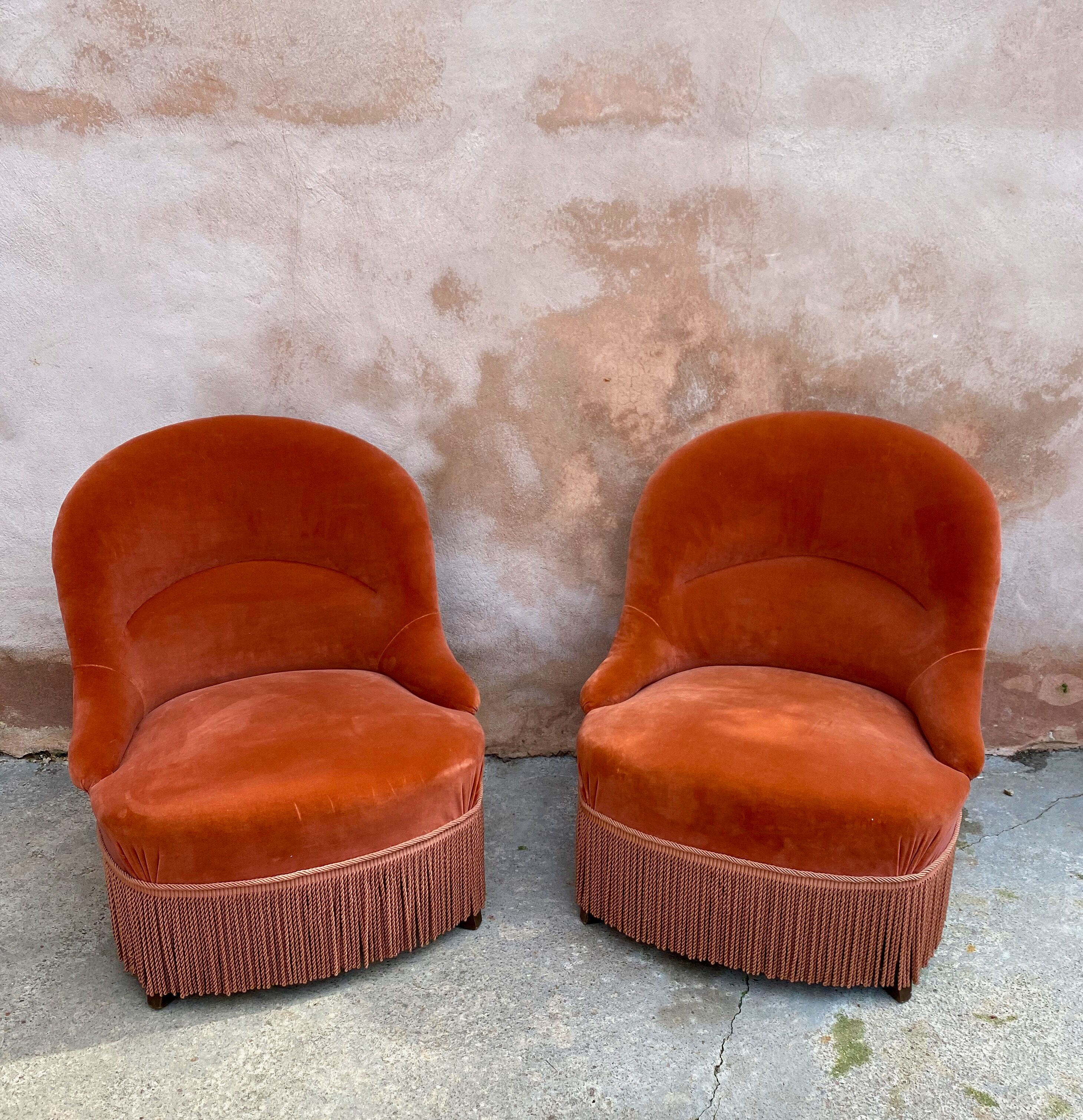 PAIR OF TOAD ARMCHAIRS