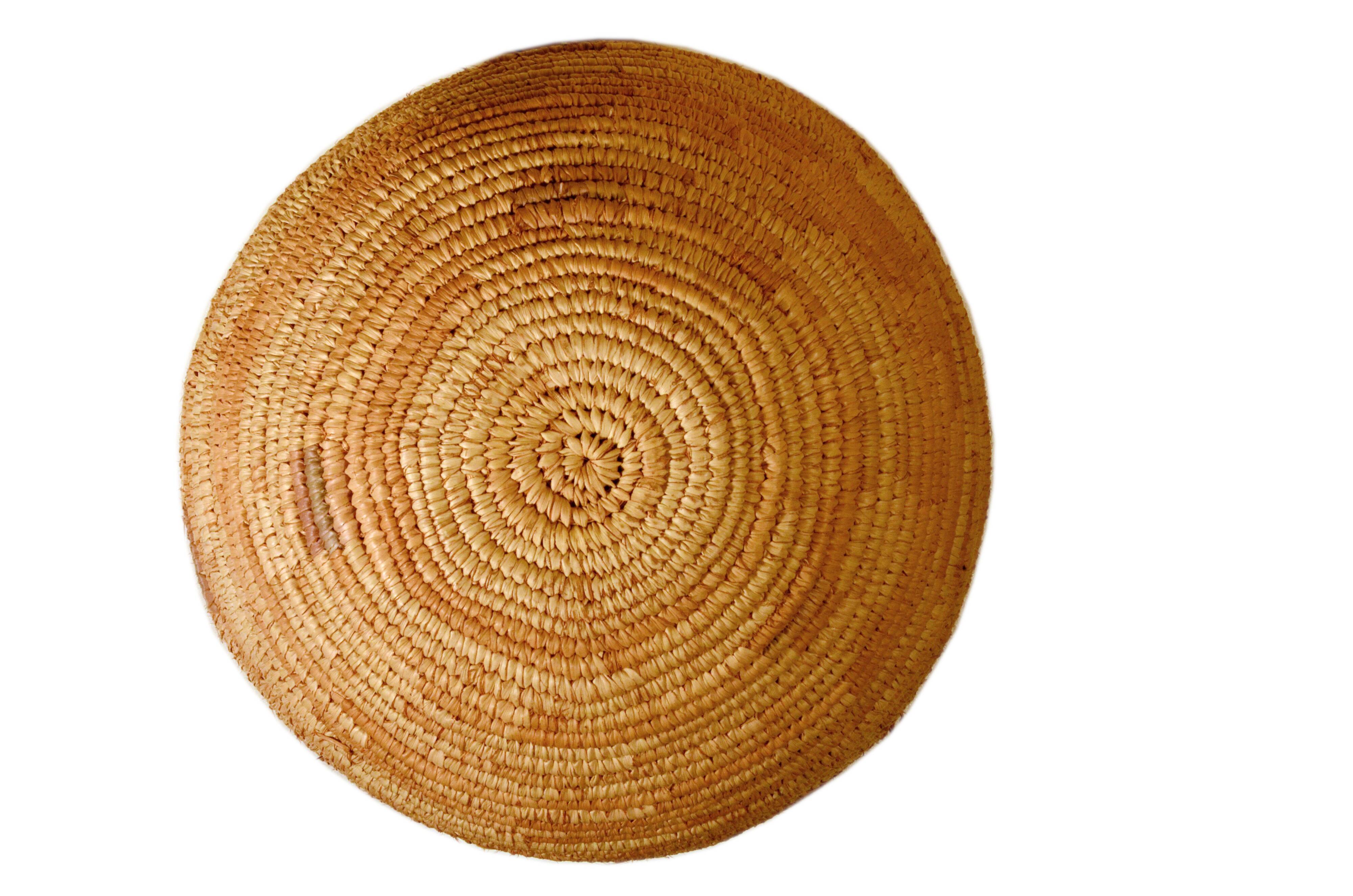 Handwoven basket made from rattan leaves, West Africa, 25x16cm
