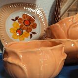 Aegitna Vallauris bowls from the 60s, orange, peach, flower shape