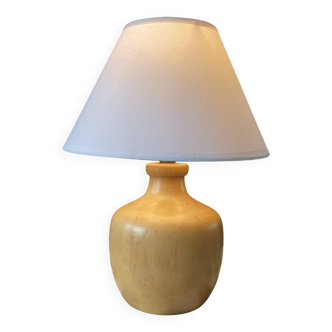 Lampe en bois d'orme tournée vintage