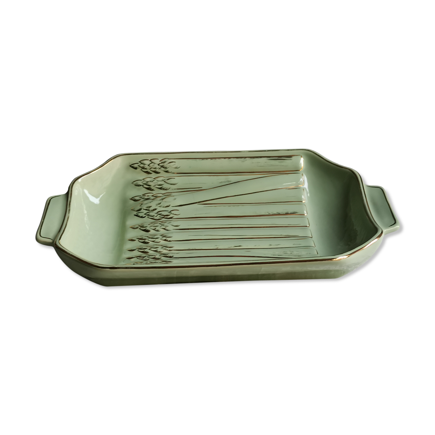 Plat vintage à decor d'asperges