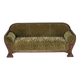 1950s, Danish 3-seater sofa, green furniture velour, oak wood.