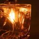 Japandi Lampe suspendue en verre, lampe en verre vintage cubique bohème