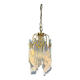Murano glass cascade chandelier – twisted prisms & tubes, brass frame, Italy 1970s