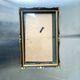 Antique black & gold wooden frame   24 cm x 16 cm convex glass