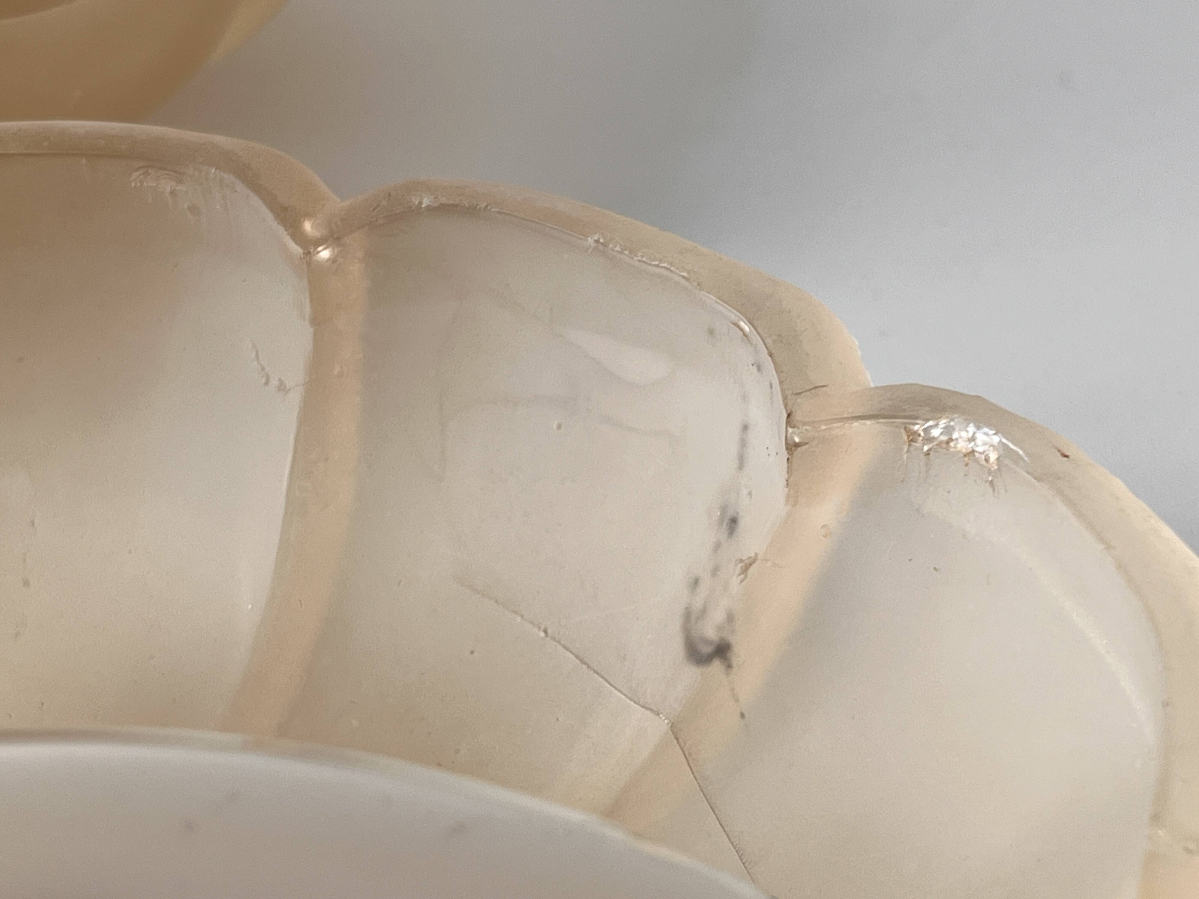 Appliques murales coquillages en verre vintage, lampes style art nouveau