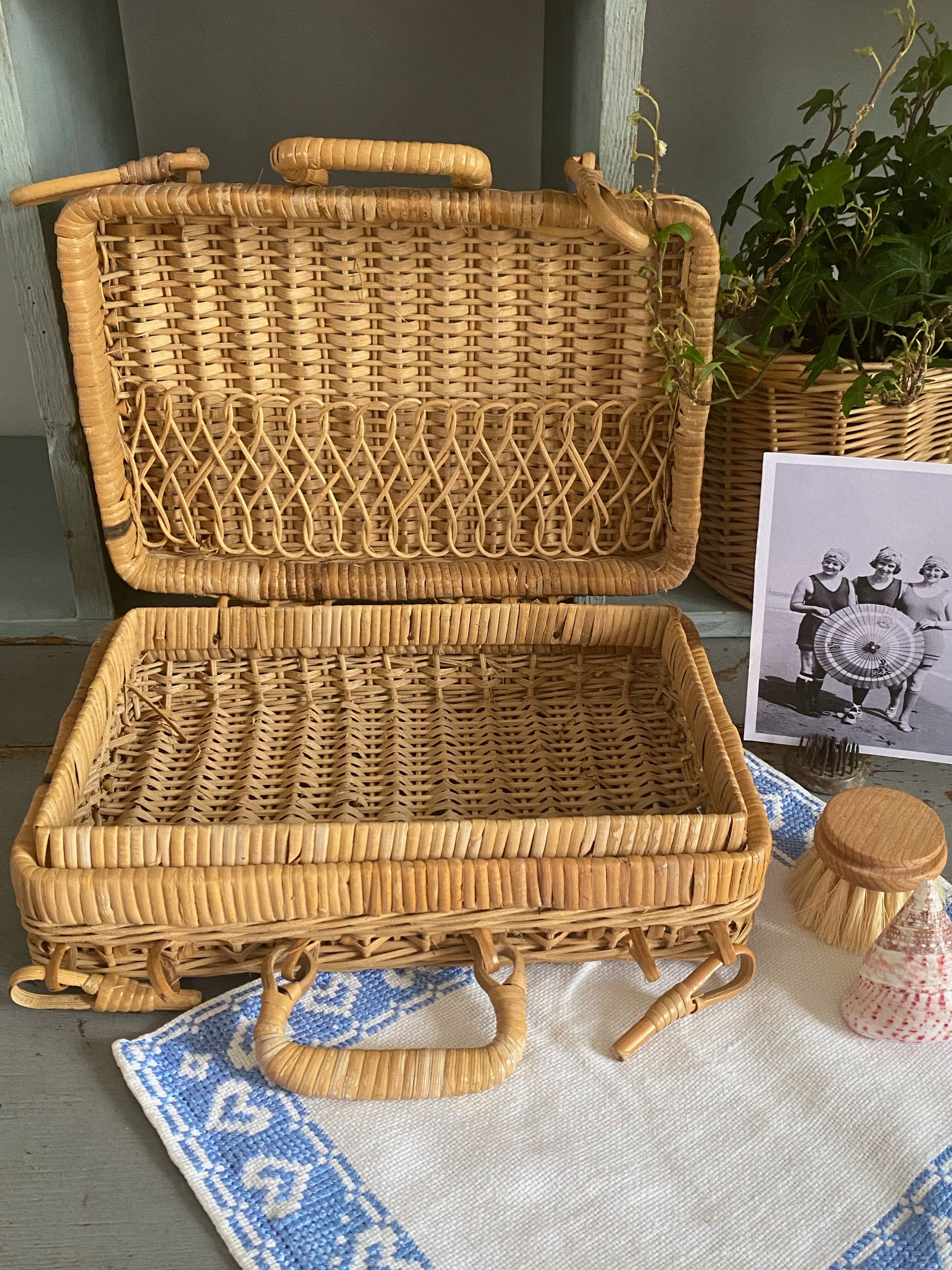 Small rattan suitcase