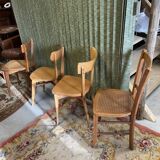 Set 4 mismatched bistro chairs Annee 50/60