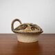 Mushroom-shaped ceramic candlestick from mid-century by Haico Nitzsche for Søholm, 1960s.