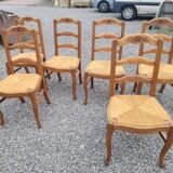 6 Louis XV style oak chairs