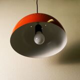 Vintage orange lacquered metal chandelier, 1970