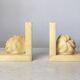 Pair of Neo-Classical Camellia Alabaster Bookends - 1940s