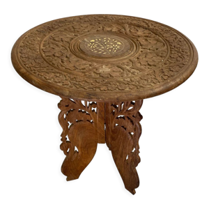 Table d'appoint sculptée anglo-indienne