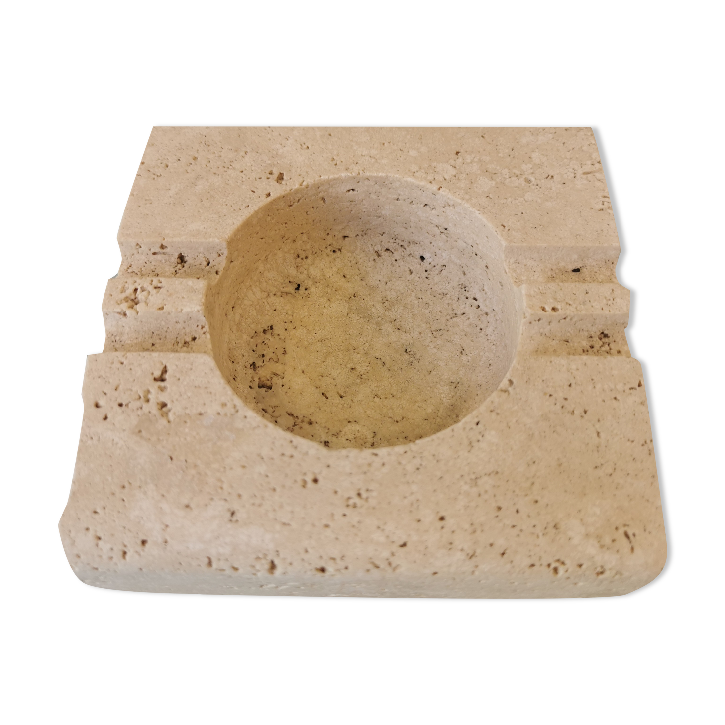 Large vintage travertine ashtray by Fratelli Mannelli 1970